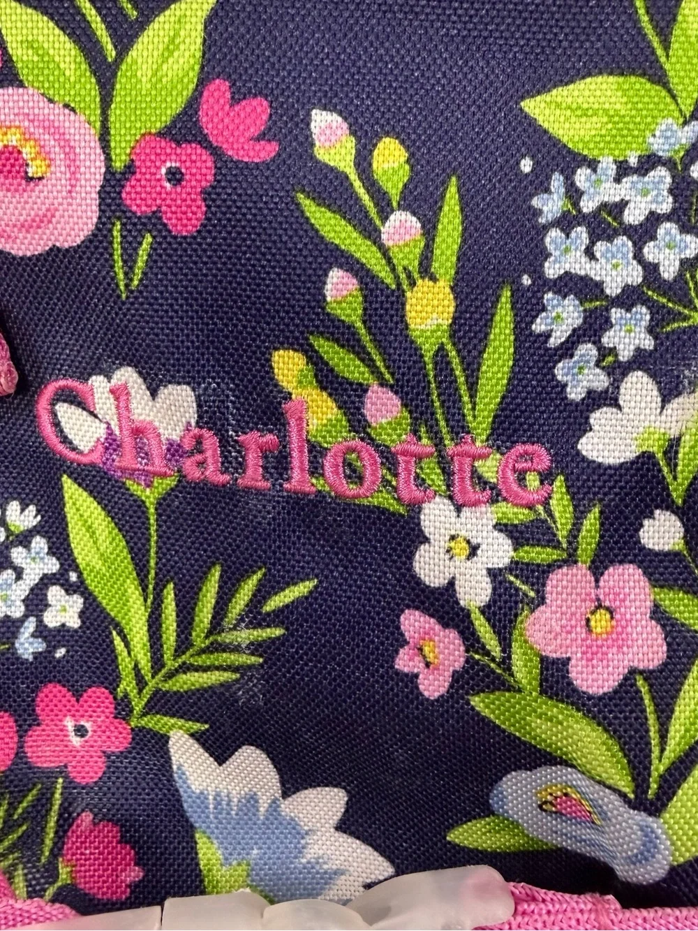 Pottery Barn Kids Floral Backpack with Pink Accents - Charlotte